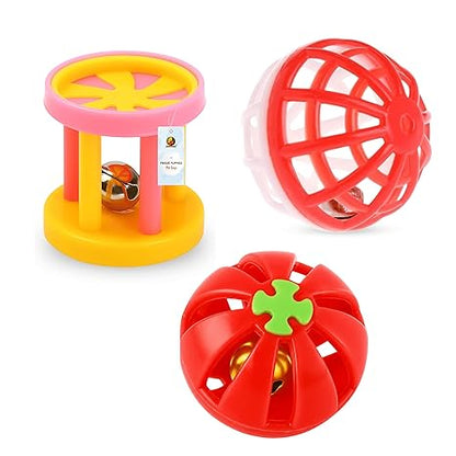 Colorful bell ball cat toy set