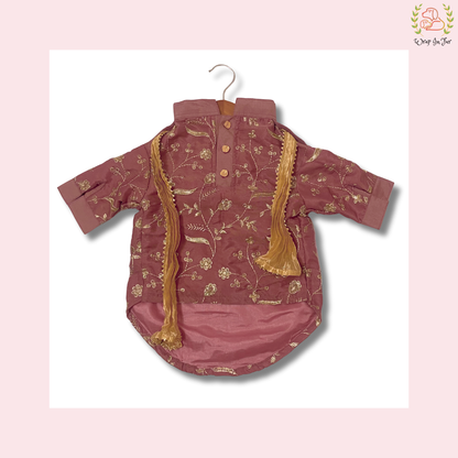 Rosy Brown Embroidered Kurta with Dupatta