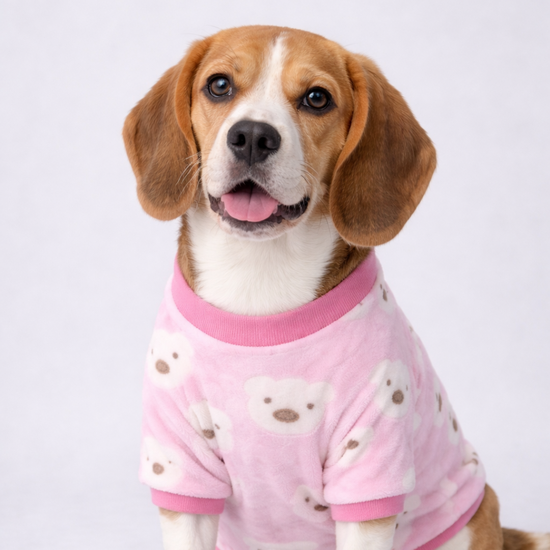 Pink Teddy Soft Winter Shirt: Cozy Winter Wear for All Breeds