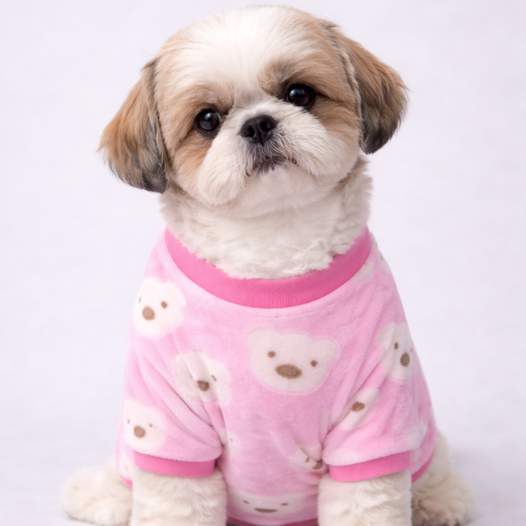Pink Teddy Soft Winter Shirt: Cozy Winter Wear for All Breeds