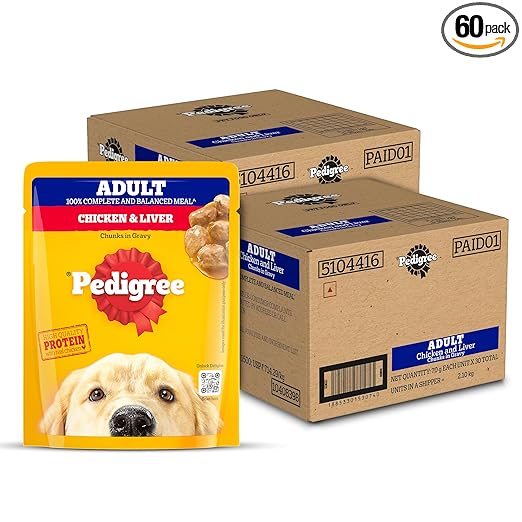 Pedigree Adult Wet Dog Food Chicken & Liver Chunks in Gravy