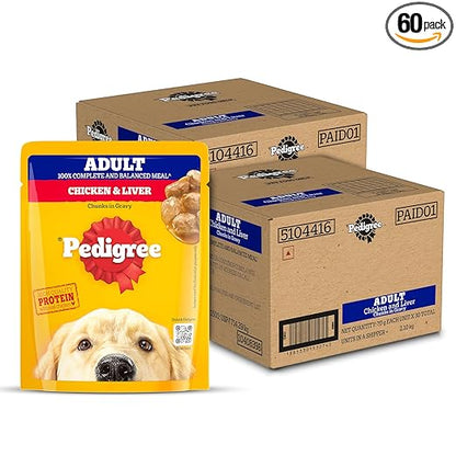 Pedigree Adult Wet Dog Food Chicken & Liver Chunks in Gravy