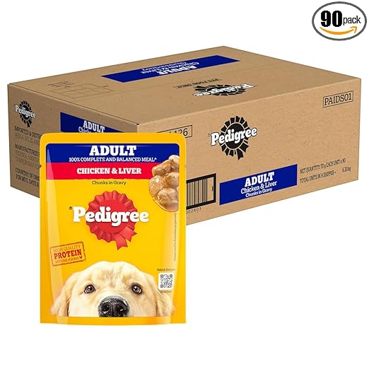 Pedigree Adult Wet Dog Food Chicken & Liver Chunks in Gravy