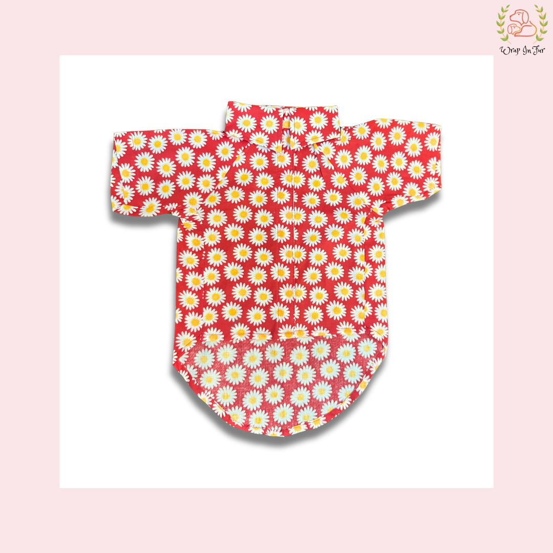 Red Daisy Dog Shirt
