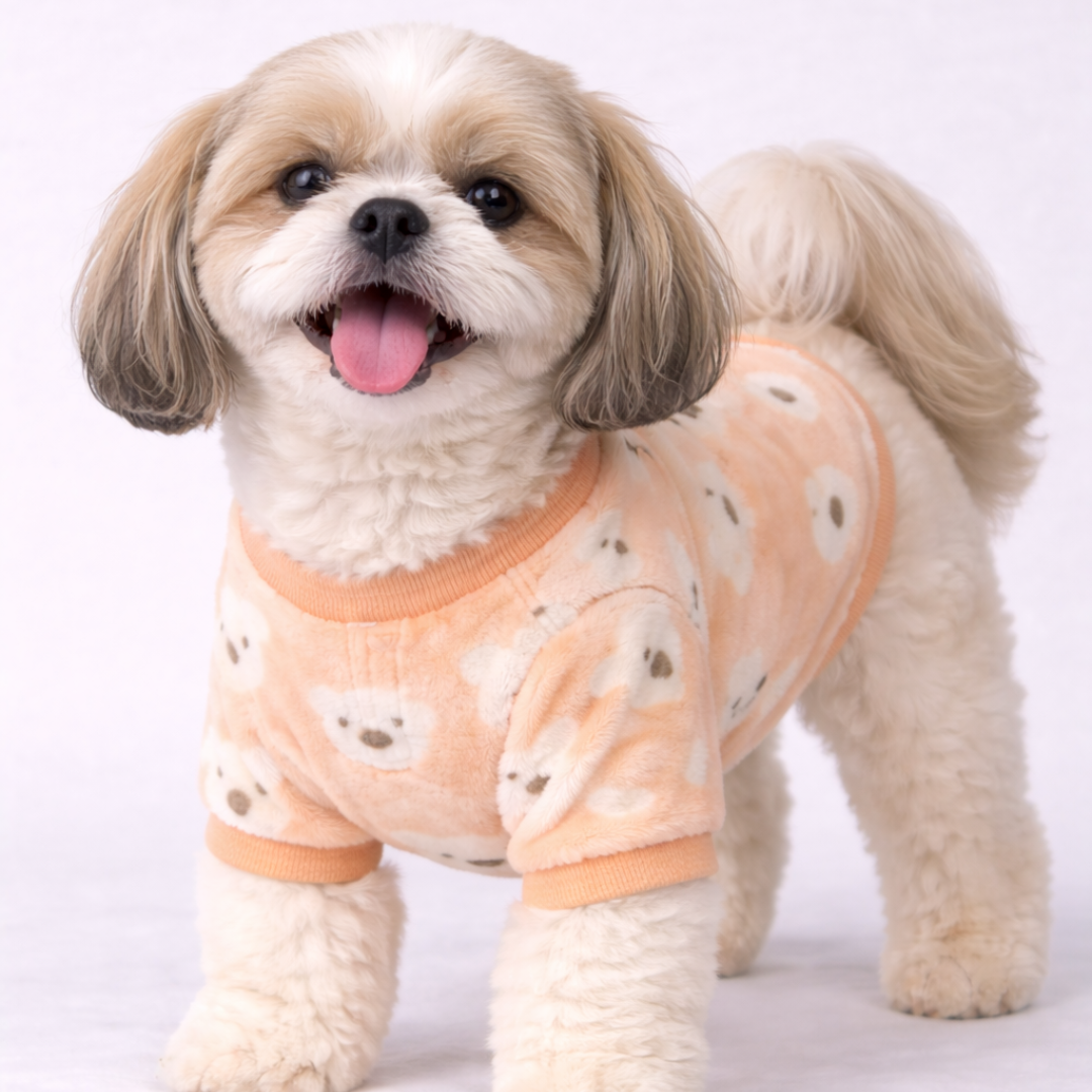 Orange Teddy Soft Winter TShirt: Cozy Winter Wear for All Breeds