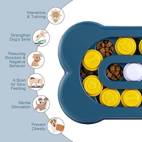 Adjustable Dog Puzzle Slow Feeder Bowl | IQ Training Toy