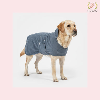 Ash Grey Dog Bathrobe – Ultra-Soft Quick-Dry Pet Towel Coat