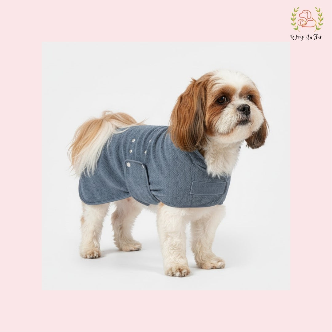 Ash Grey Dog Bathrobe – Ultra-Soft Quick-Dry Pet Towel Coat