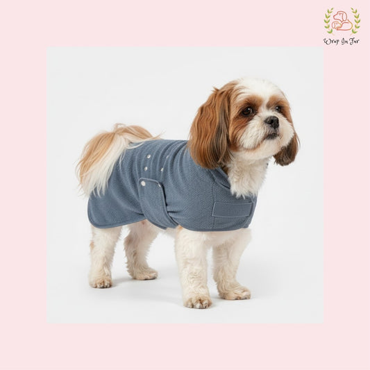 Ash Grey Dog Bathrobe – Ultra-Soft Quick-Dry Pet Towel Coat