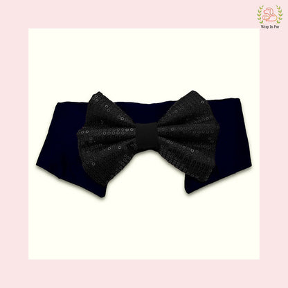 Black Bow Collar Set for dogs