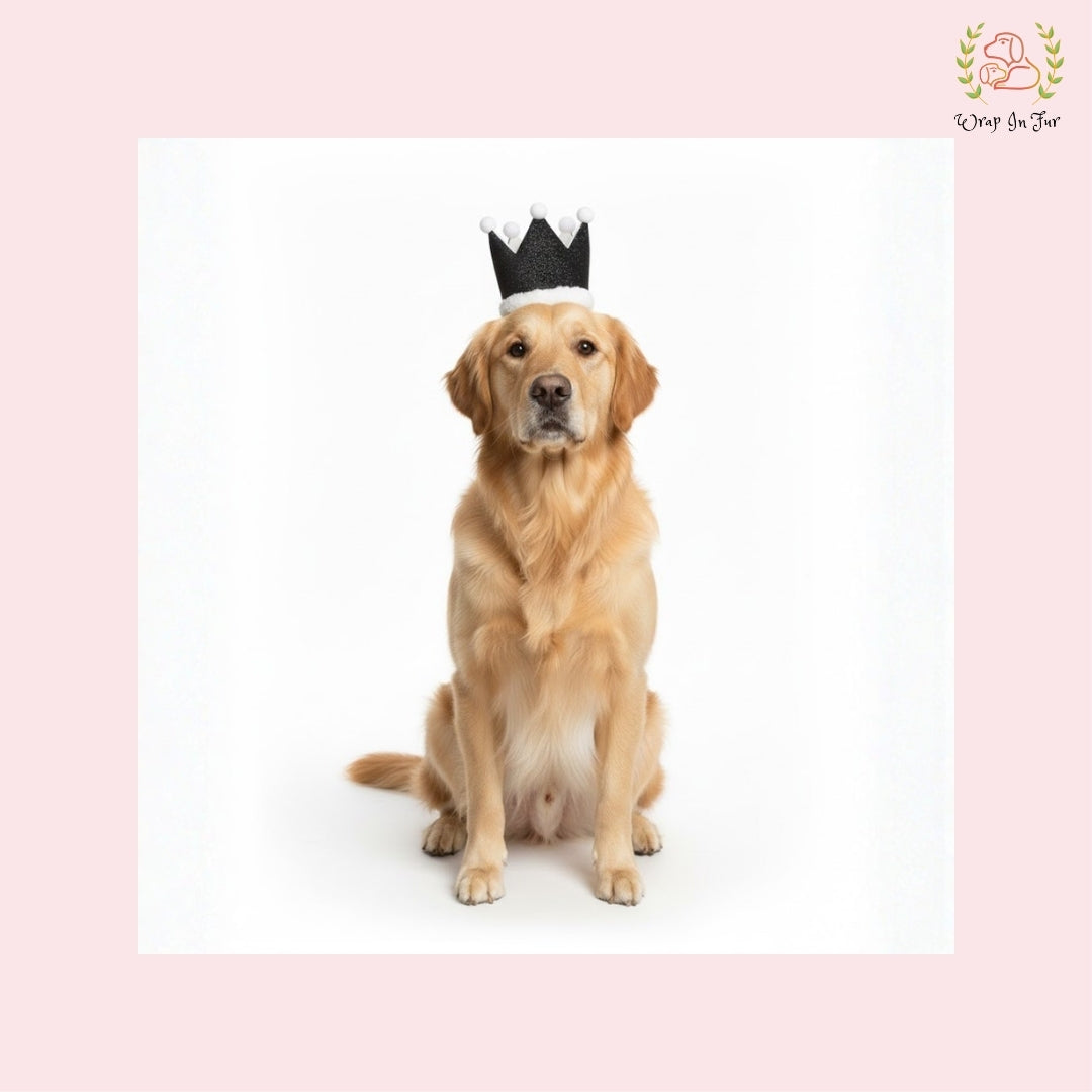 Black Birthday Crown for Dogs – Party Hat & Celebration Accessory