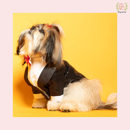 Black Sequin Dog Tuxedo Jacket - Glamorous Wedding Formal Suit