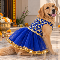 Blue Bandhani Gota Dog Frock