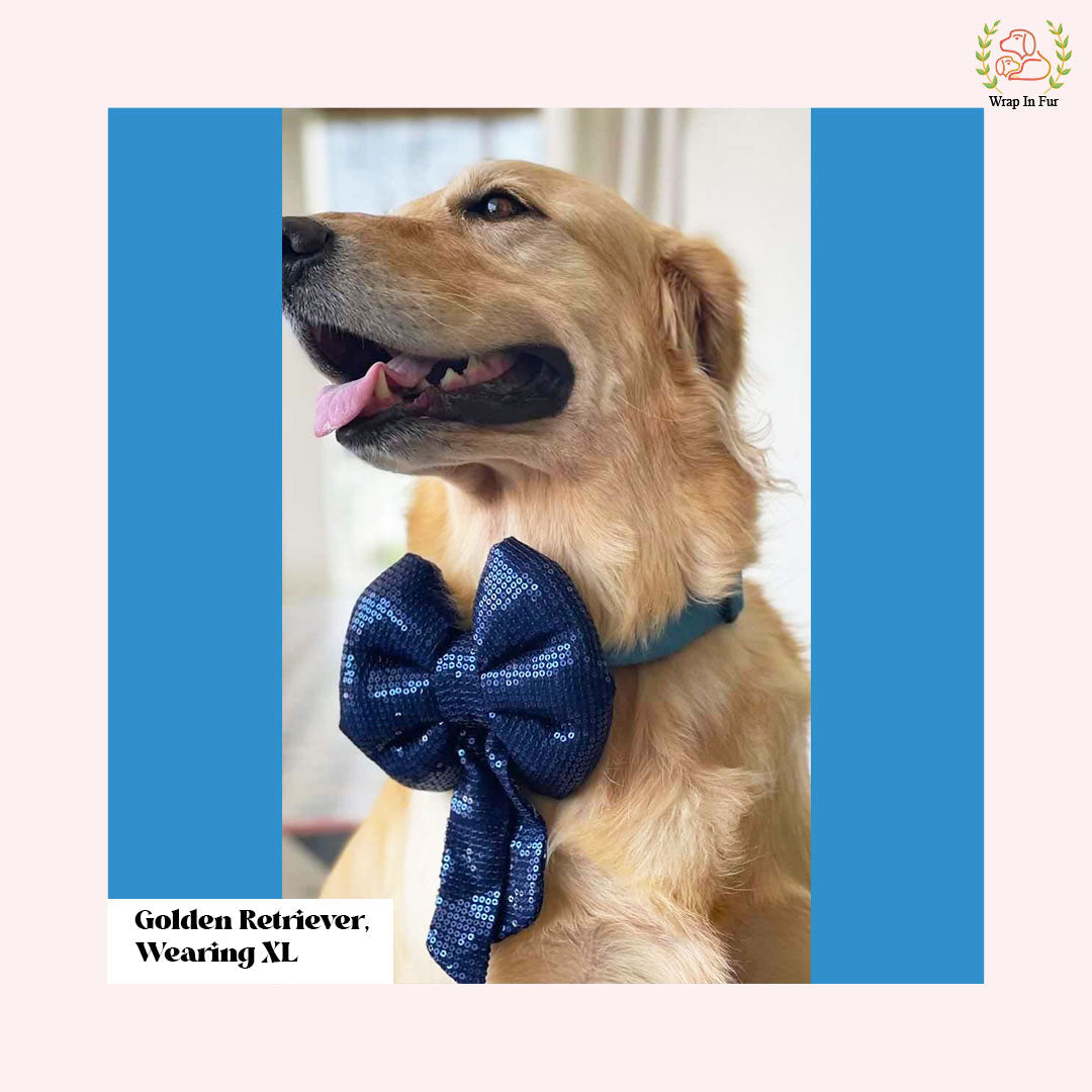 Online Blue Bling Sailor Bow for dog birthday and wedding