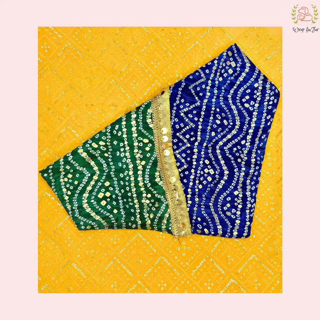 Blue Green Festive Dog Bandana online in India