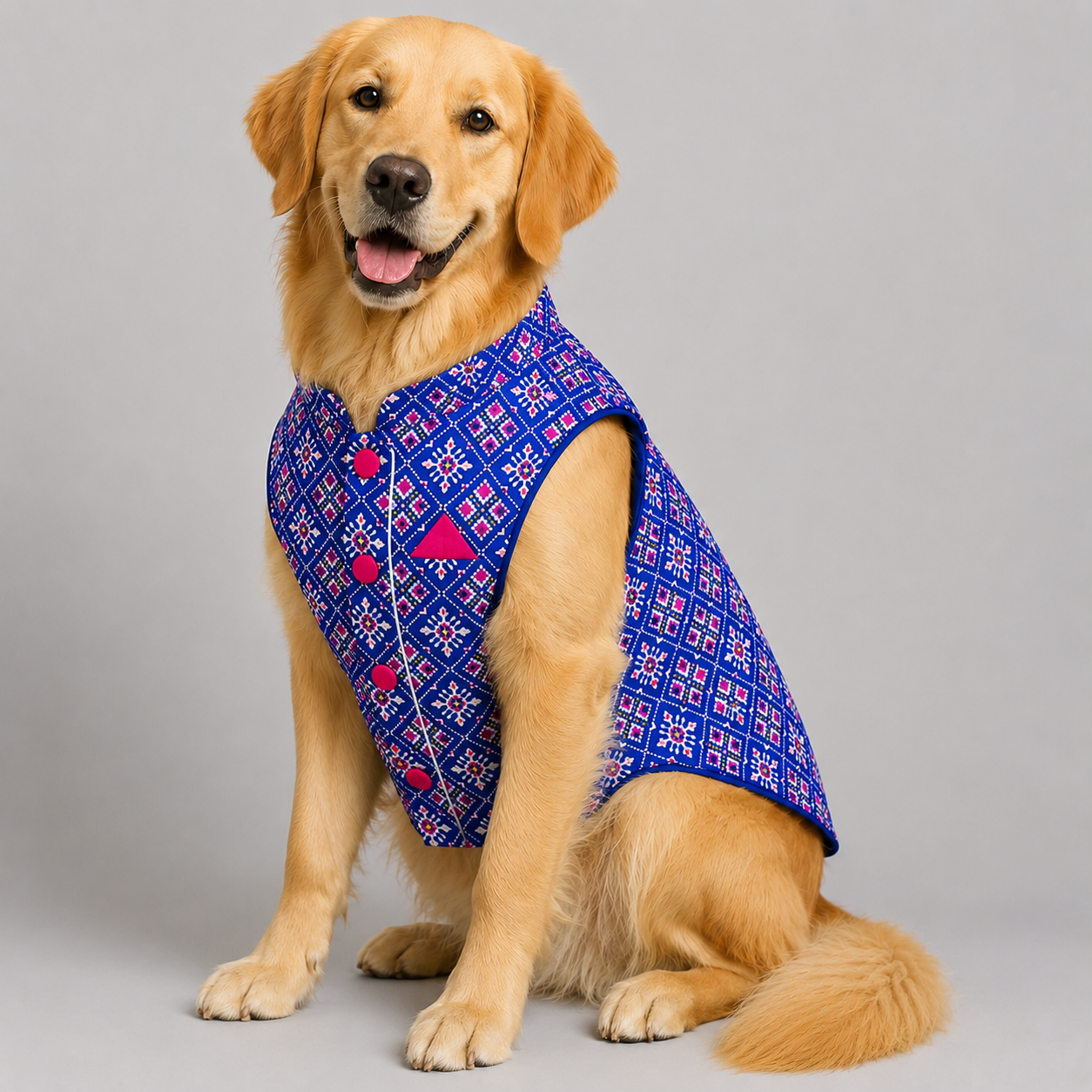 Blue Patola Dog Sherwani