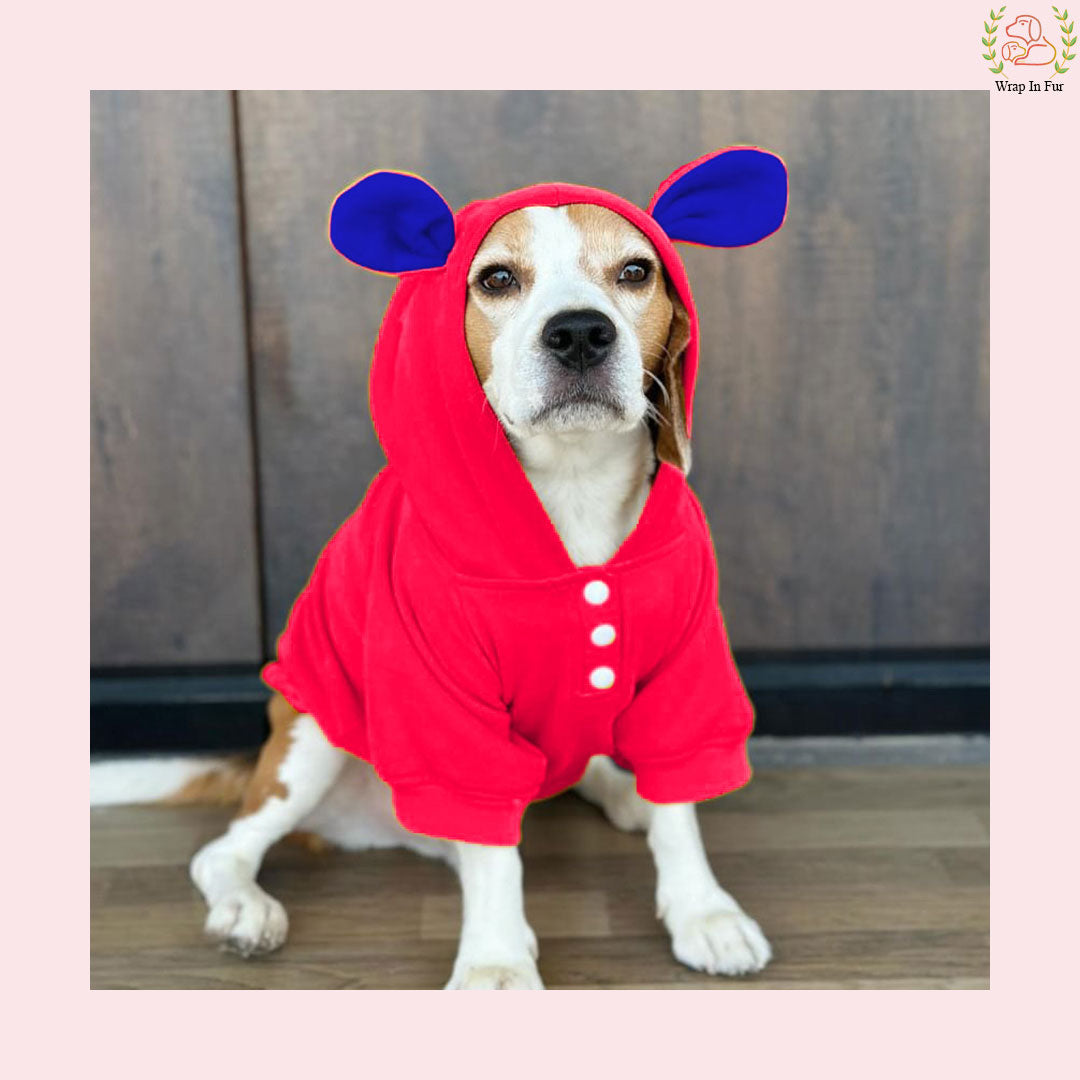 Blue Bunny Ear Dog Hoodie – Warm & Adorable Wear
