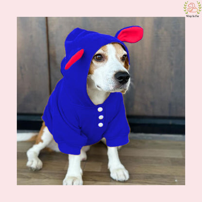 Blue Bunny Ear Dog Hoodie – Warm & Adorable Wear
