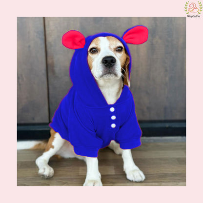Blue Bunny Ear Dog Hoodie – Warm & Adorable Wear
