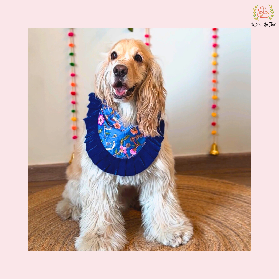 Blue Floral Dog Bandana