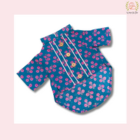 Blue Floral Dog Kurta - Teal Indian Dog Ethnic Wear Dress