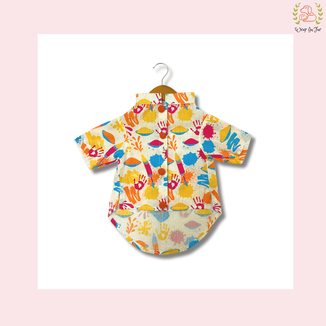 Blue Rangeen Dog Kurta - Colorful Indian Dog Ethnic Wear Dress