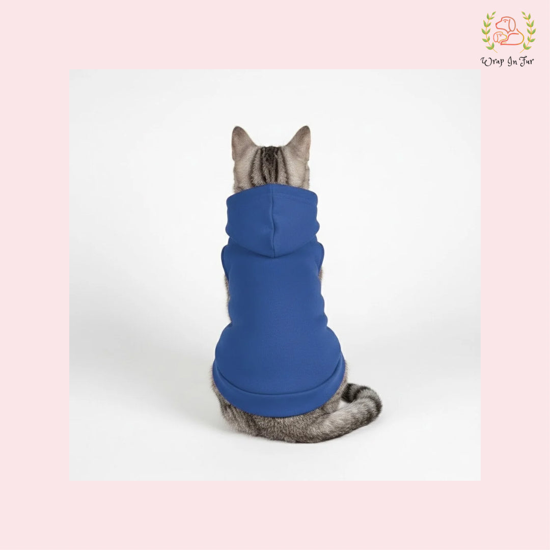 Blue Sleeveless Dog Winter Hoodie – Warm Fleece Winter Wear