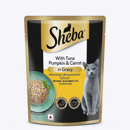 Sheba Rich Premium Tuna, Pumpkin & Carrot in Gravy Adult Wet Cat Food (1+ Years) - 70g