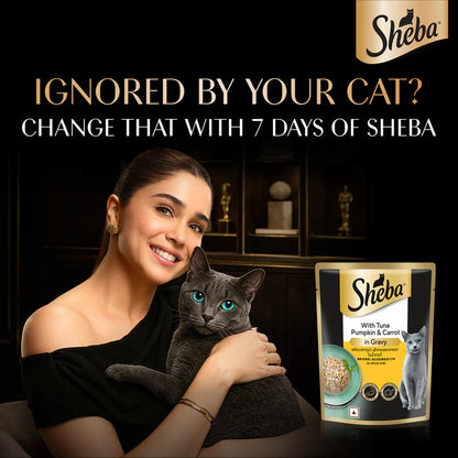 Sheba Rich Premium Tuna, Pumpkin & Carrot in Gravy Adult Wet Cat Food (1+ Years) - 70g