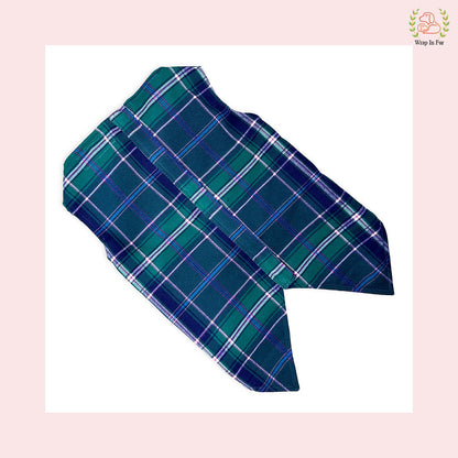 Chic Green Plaid Dog Tuxedo Vest - Formal Wedding Suit