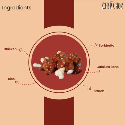 Chip Chops Chicken & Calcium Bone Dog Treats - 70g