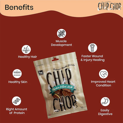 Chip Chops Chicken & Codfish Roll Dog Treats - 70g