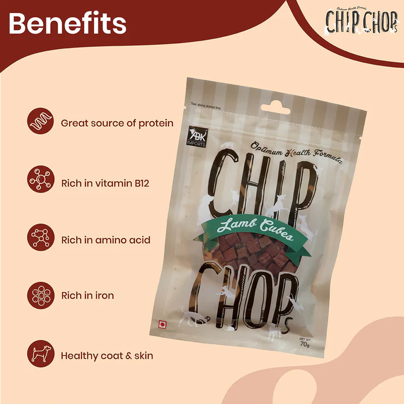 Chip Chops Lamb Cubes Dog Treats - 70g