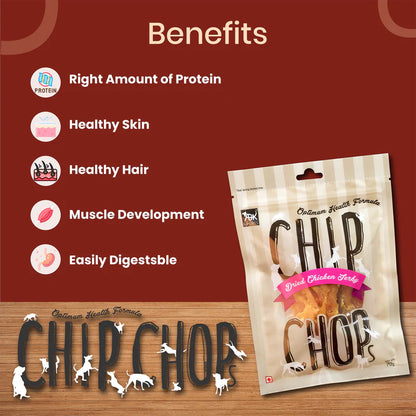 Chip Chops Sun Dried Chicken Jerky Dog Treats - 70g