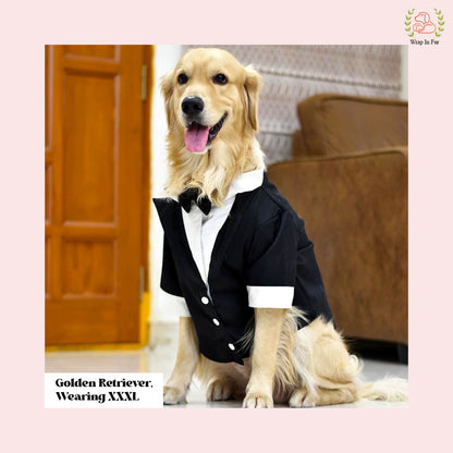 Classic Black Dog Tuxedo Suit - Formal Wedding Jacket with Bow Tie
