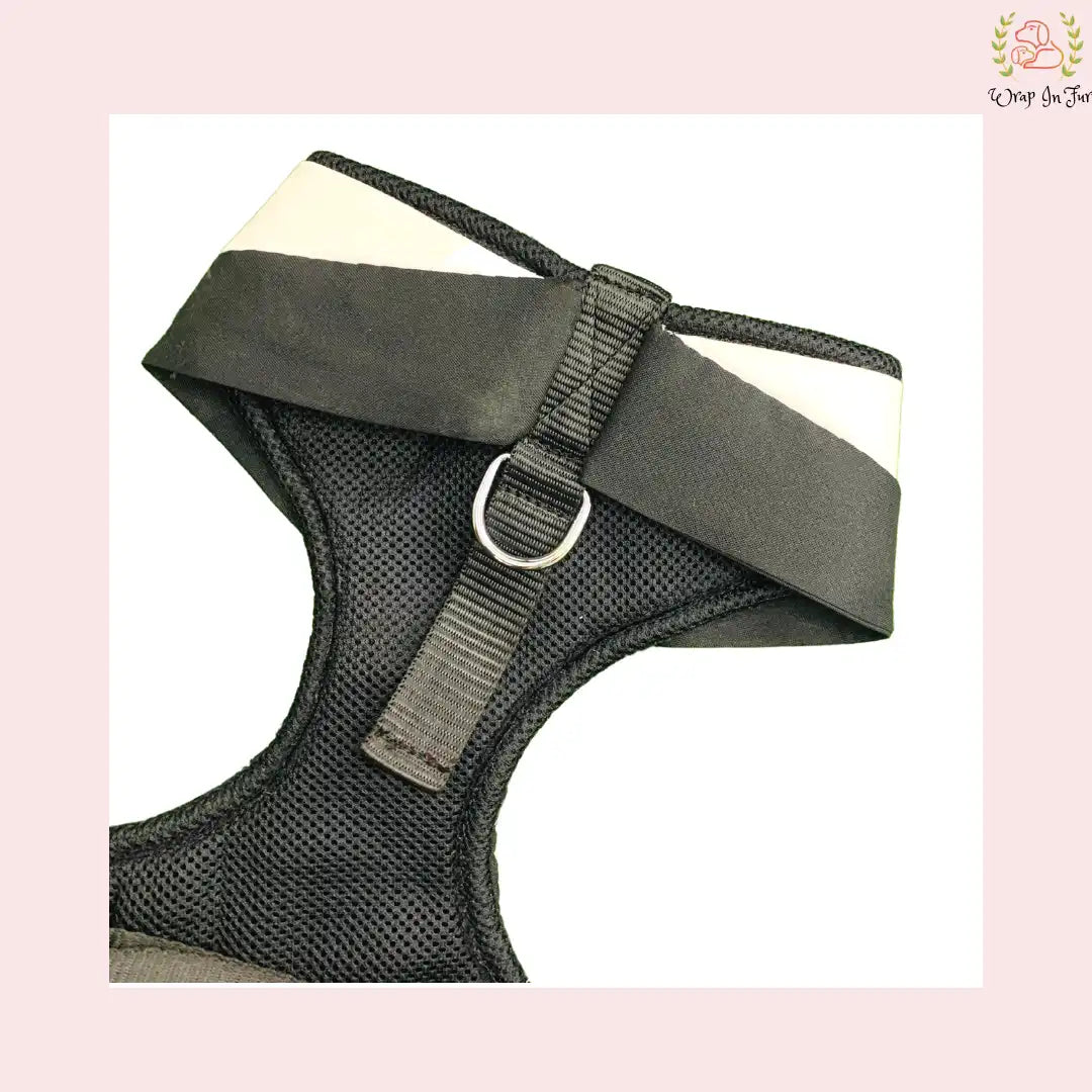 Classic Black Tuxedo-Style Dog Harness - Safe Formal Wedding Wear