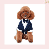 Classic Navy Blue Dog Tuxedo Suit - Formal Wedding Attire