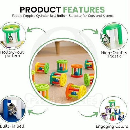 Colorful Bell Roller Toy for Cats 