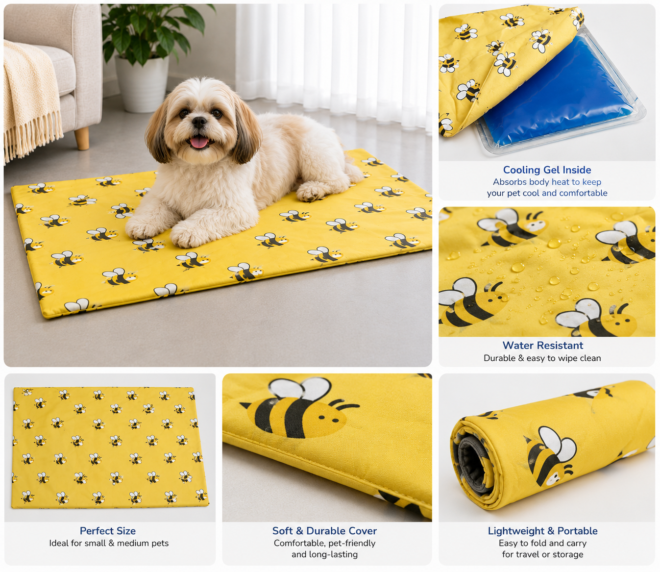 Hunny Bee Cooling Mat For Dogs & Cats
