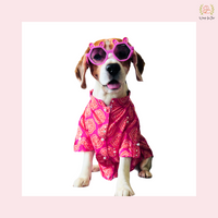 Coral Mirrored Dog Kurta Shirt - Designer Indian Dog Ethnic Wear