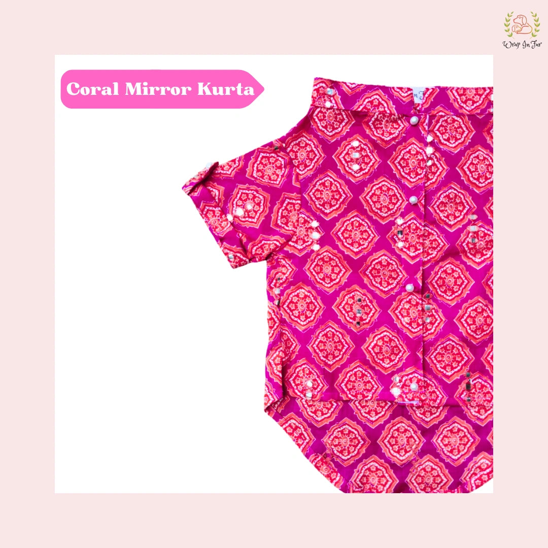 Coral Mirror Kurta