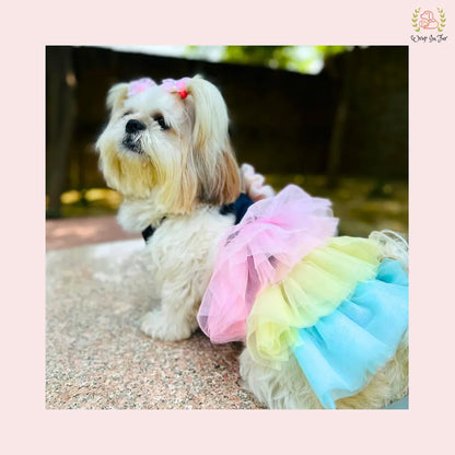 cotton candy birthday puppy dress