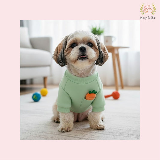Cozy Carrot Dog Fleece Sweatshirt – Lightweight, Warm & Stylish