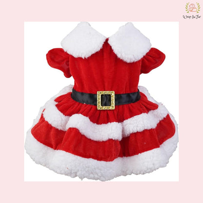 cute santa claus dress Cute Miss Santa Festive Pet Dress – Cozy Winter Christmas Wear – Wrapinfur