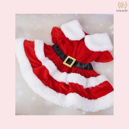 Cute Miss Santa Festive Pet Dress – Cozy Winter Christmas Wear