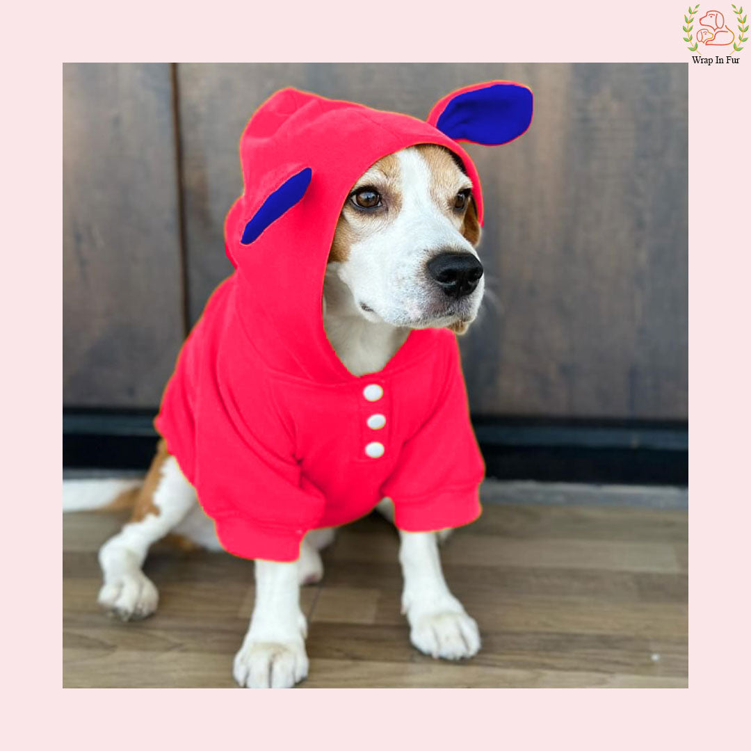 Cute Pink Bunny Dog Hoodie – Cozy Winter Wear for dogs