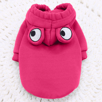 Cute Pink Froggy Dog Hoodie – Cozy Winter Wear for Pets