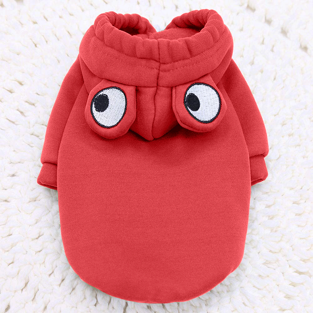 Cute Red Froggy Dog Hoodie – Cozy Winter Wear for Pets