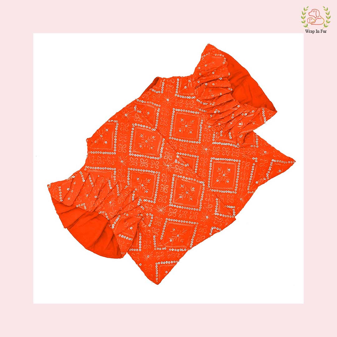 Designer Orange Pink Pet Lehenga – Bridal & Princess Dress