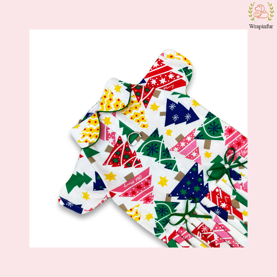 Designer White Winter Dog Frock – Perfect for Cold Weather